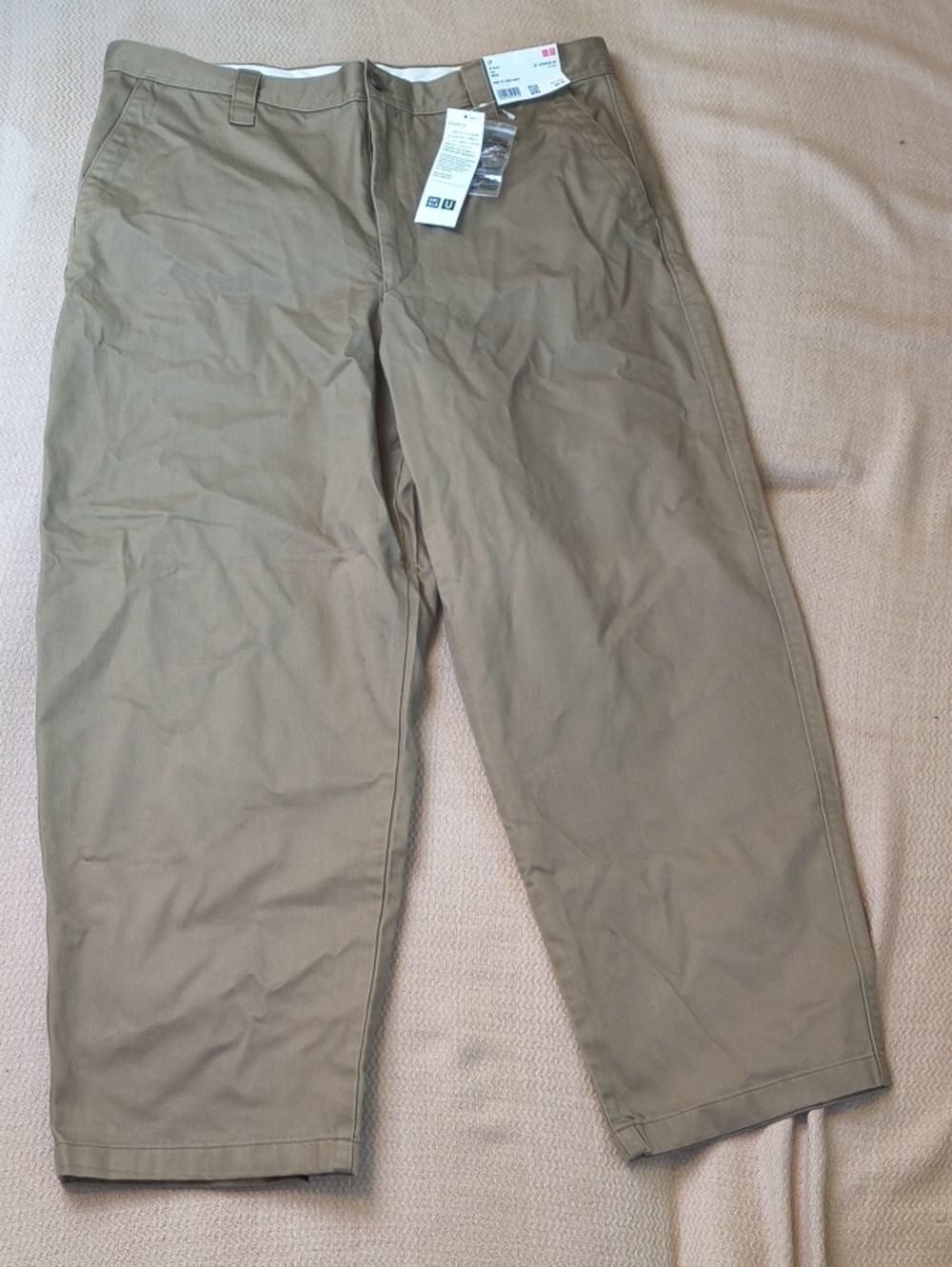 UNIQLO Men's Wide Fit 100% Cotton Chino Pants - Khaki Brown 40 NWT
